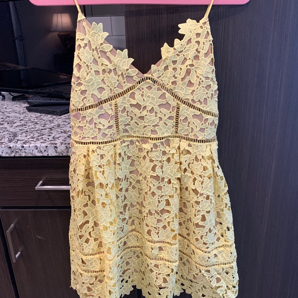 L’Atiste Yellow Lace Dress